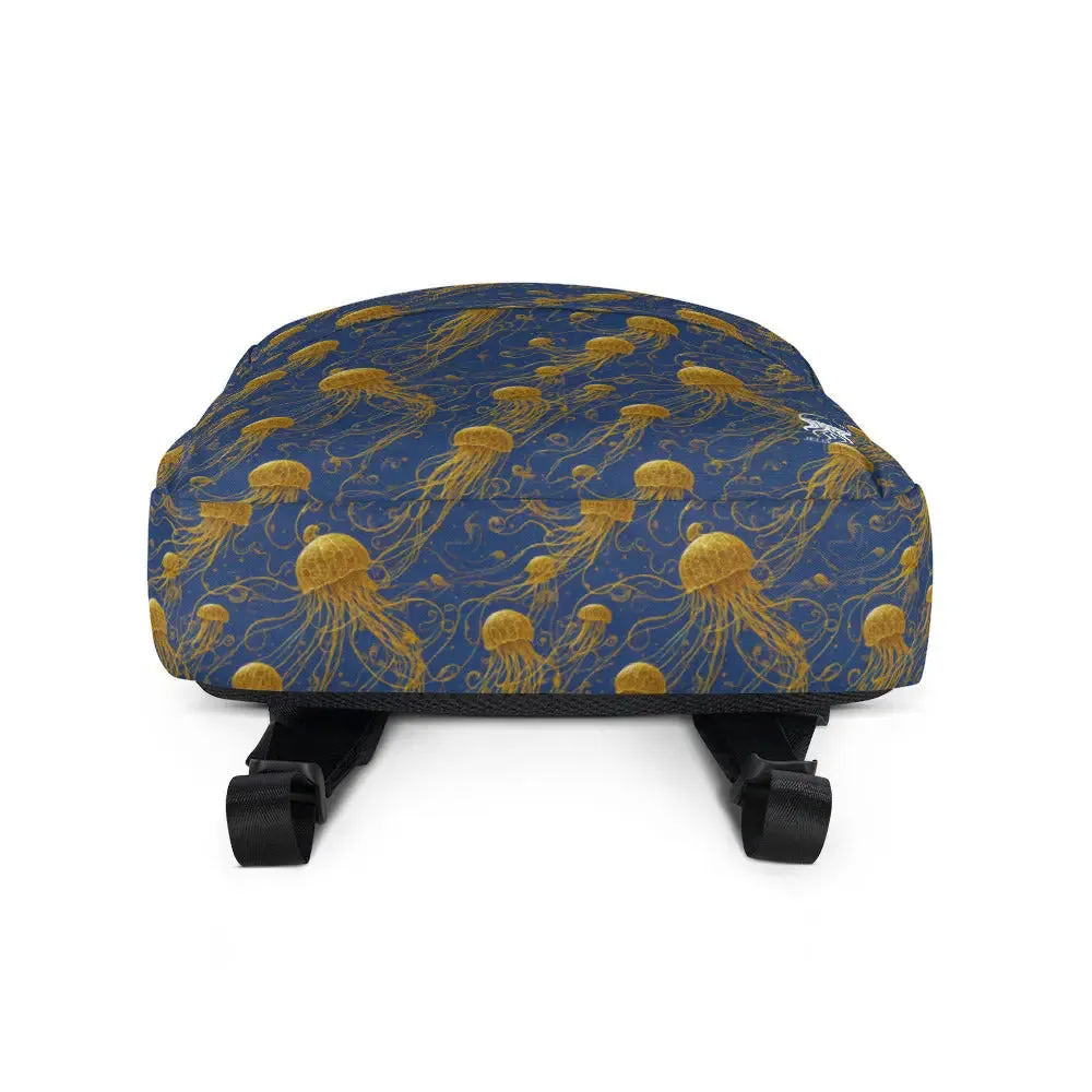 Backpack - Blue and Gold Jellyfishes