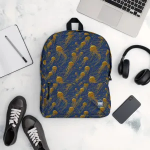 Backpack - Blue and Gold Jellyfishes