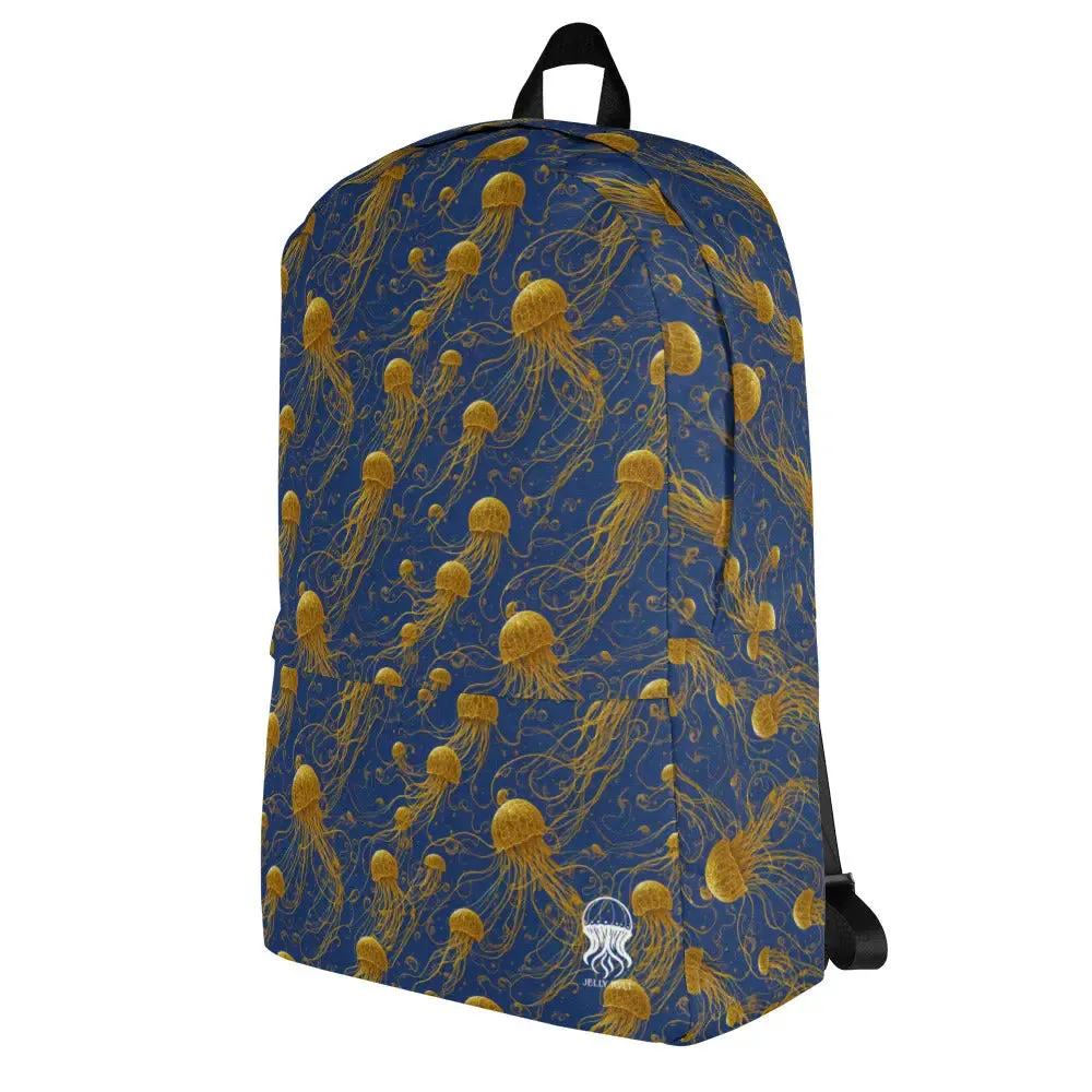 Backpack - Blue and Gold Jellyfishes