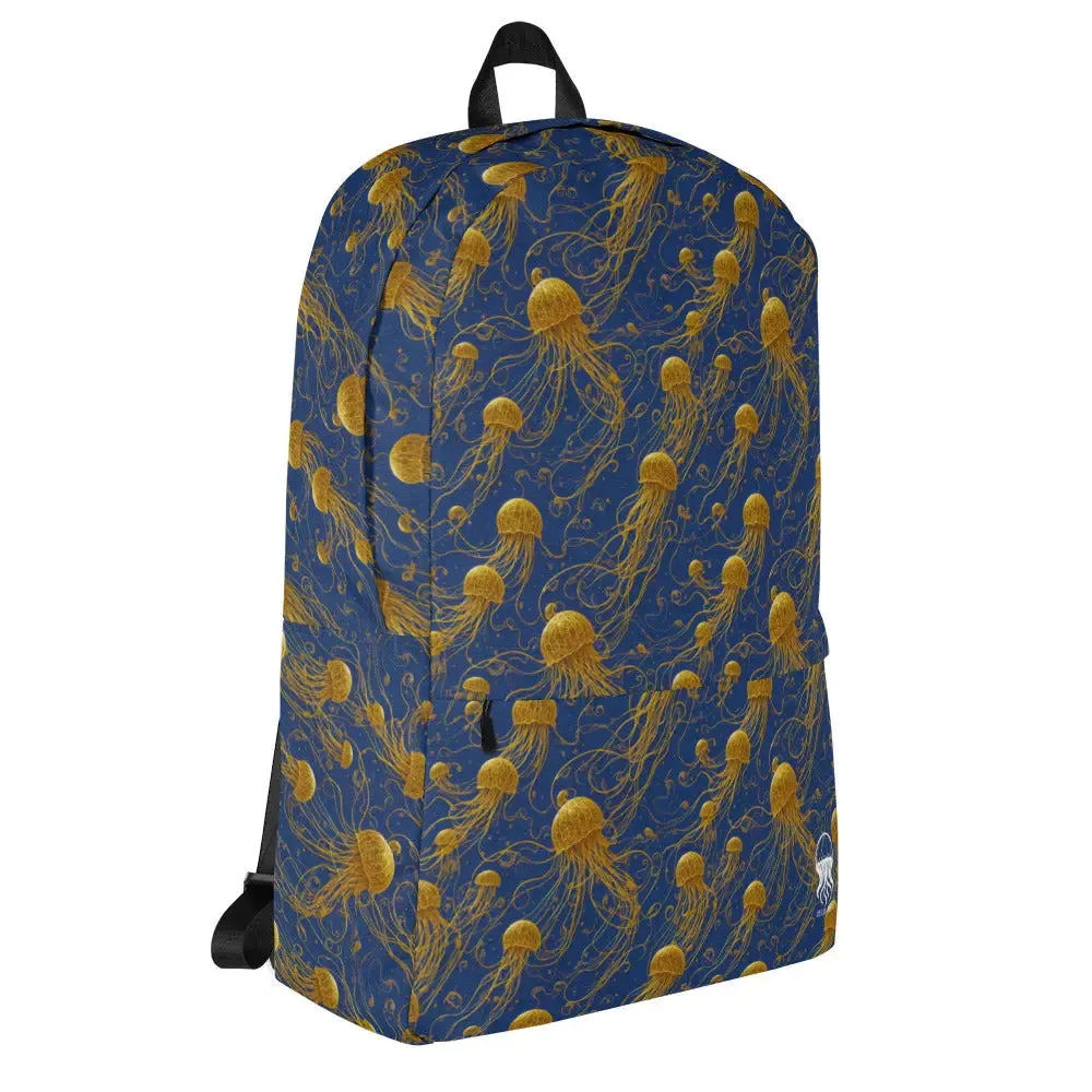 Backpack - Blue and Gold Jellyfishes