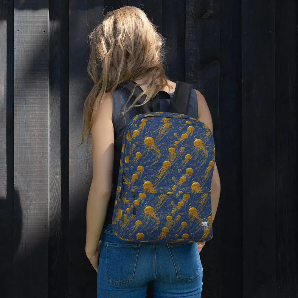 Backpack - Blue and Gold Jellyfishes