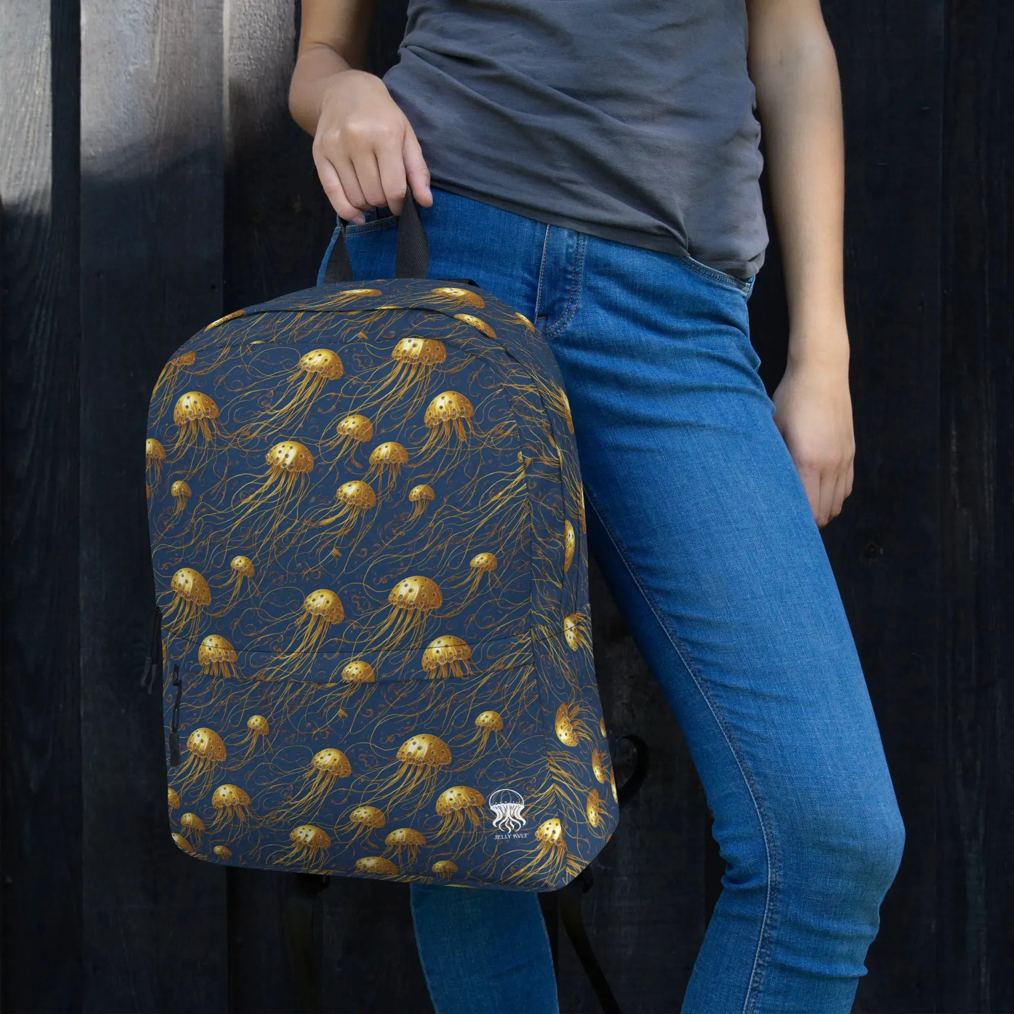 Backpack - Blue and Gold Jellyfishes
