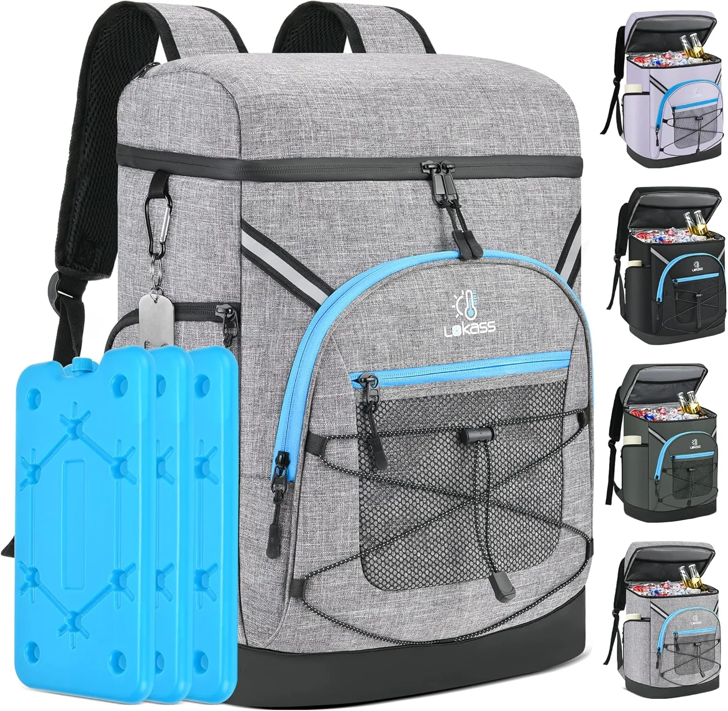 Backpack Cooler for 40 Cans, Leakproof Cooler Backpack Insulated Waterproof with 3 Ice Packs Insulated Soft Coolers for Beach Hiking Camping Fishing Picnic