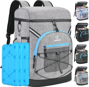 Backpack Cooler for 40 Cans, Leakproof Cooler Backpack Insulated Waterproof with 3 Ice Packs Insulated Soft Coolers for Beach Hiking Camping Fishing Picnic