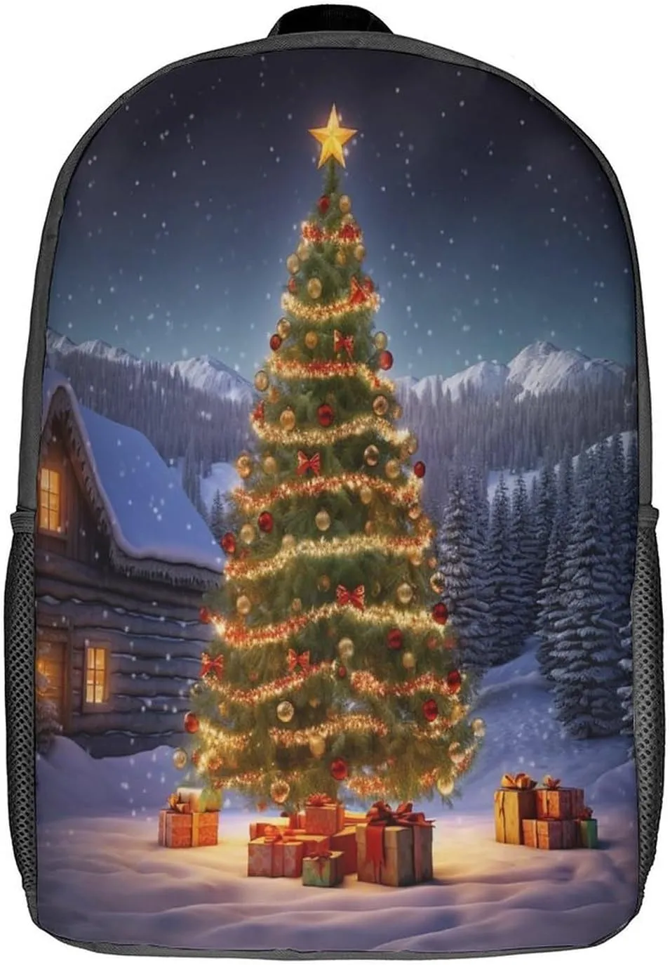 Backpack Xmas Tree 17 Inch Travel Backpack, Large Hiking Bag Sports Picnic Camping Backpack