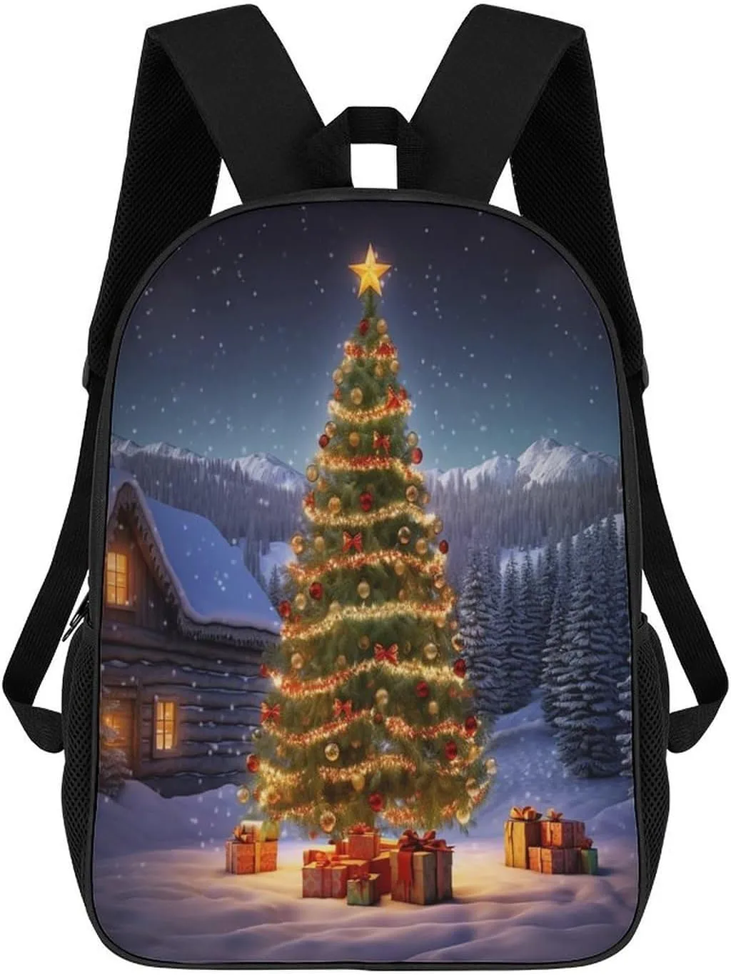 Backpack Xmas Tree 17 Inch Travel Backpack, Large Hiking Bag Sports Picnic Camping Backpack
