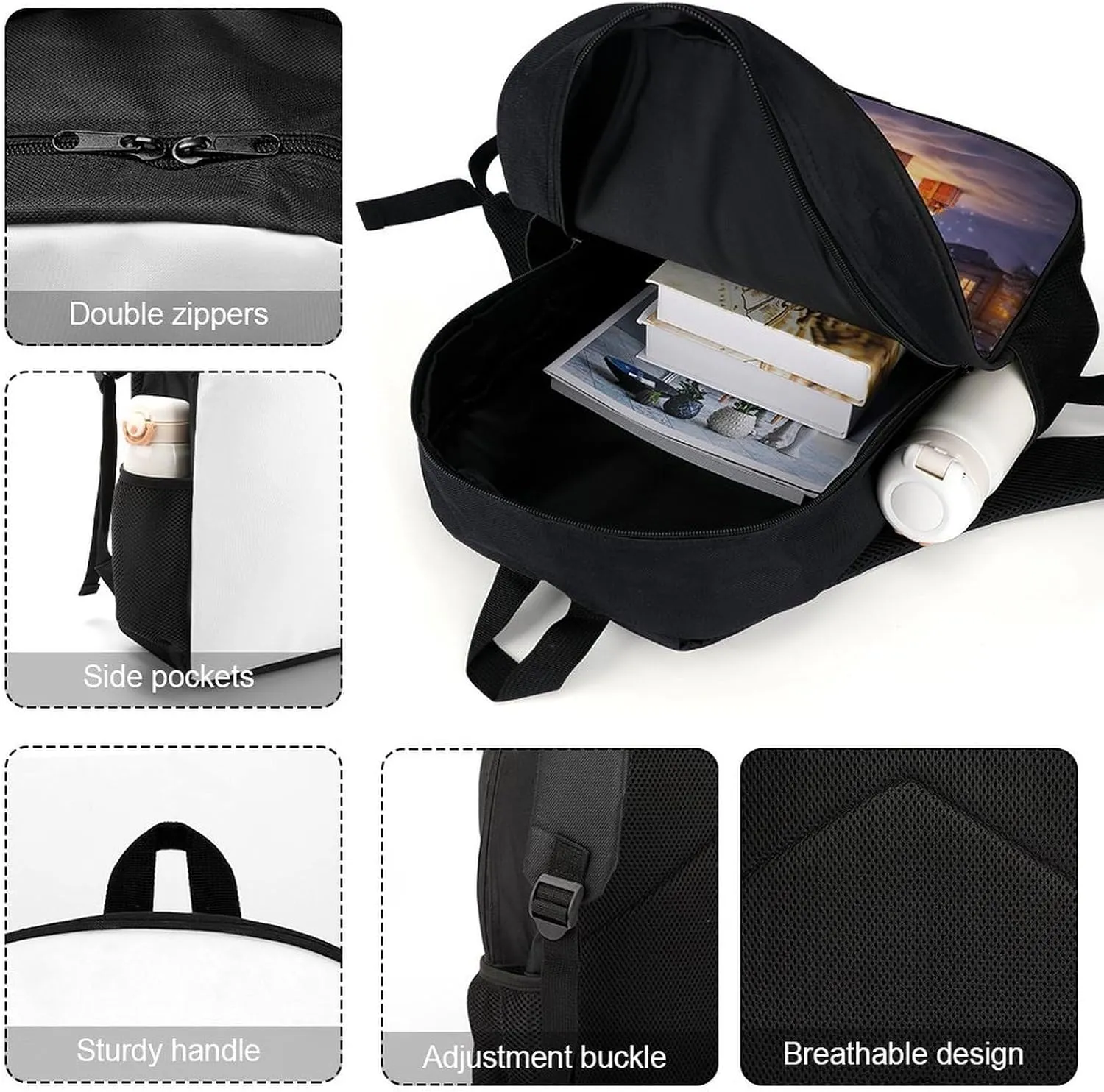 Backpack Xmas Tree 17 Inch Travel Backpack, Large Hiking Bag Sports Picnic Camping Backpack
