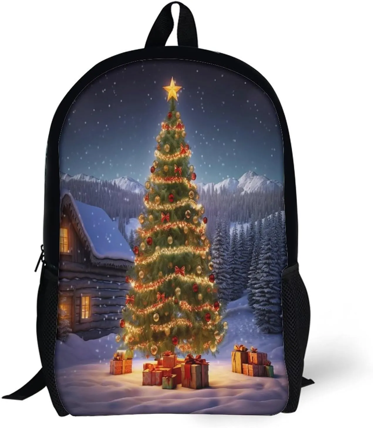 Backpack Xmas Tree 17 Inch Travel Backpack, Large Hiking Bag Sports Picnic Camping Backpack