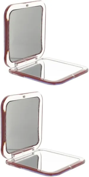 balacoo 2pcs Portable Compact Makeup Mirror for Women Outdoor Use Travel-Friendly Design Lightweight Stylish for Pocket Purse for Makeup Enthusiasts