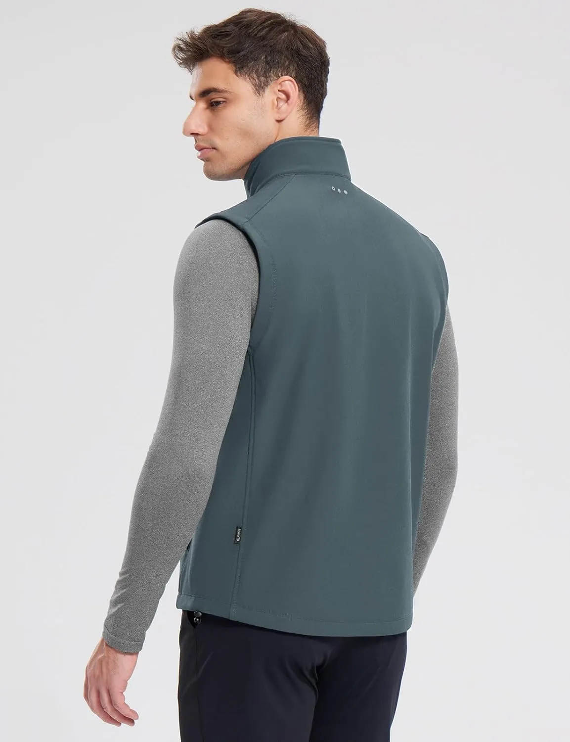 baleaf Men's Golf Vest Fleece Lined Softshell Sleeveless Jacket Water Resistant Cold Weather Running Gear Winter Pockets
