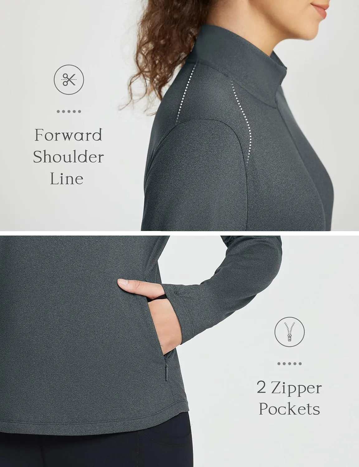 baleaf Women's Fleece Pullover Jacket Water Resistant Half Zip Thermal Golf Shirts Cold Weather Running Gear Winter