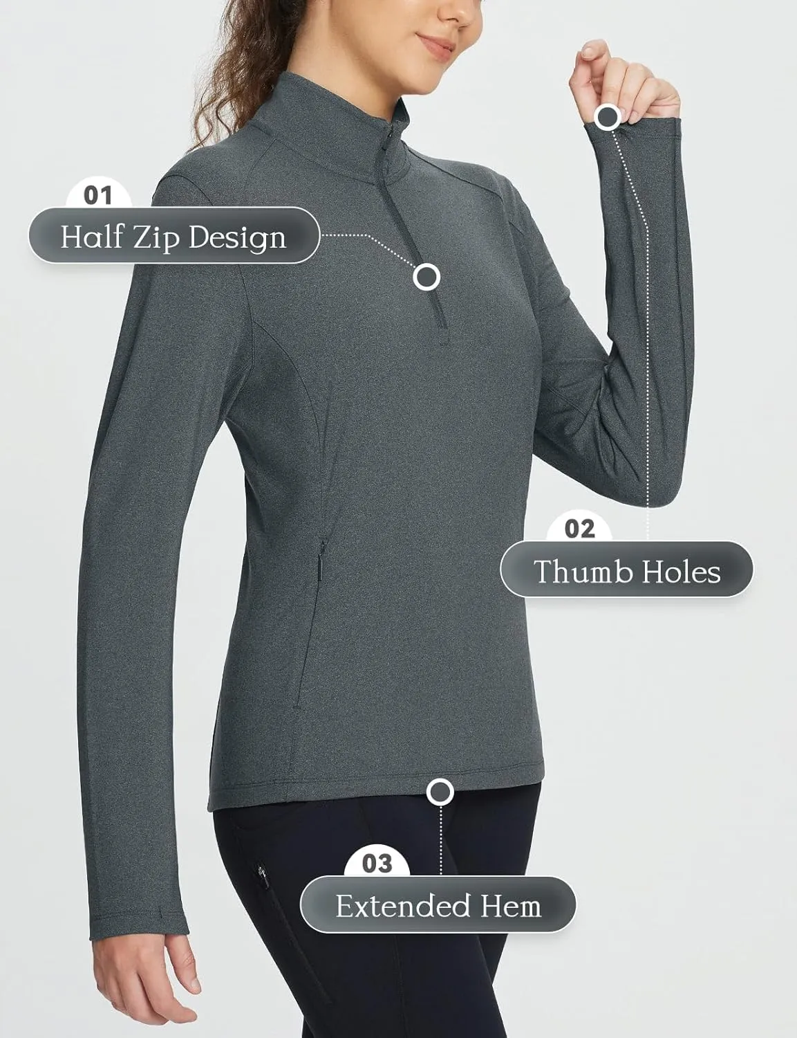 baleaf Women's Fleece Pullover Jacket Water Resistant Half Zip Thermal Golf Shirts Cold Weather Running Gear Winter