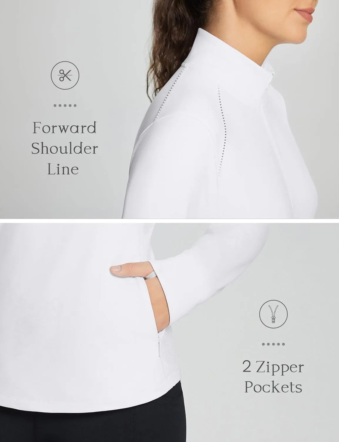baleaf Women's Fleece Pullover Jacket Water Resistant Half Zip Thermal Golf Shirts Cold Weather Running Gear Winter