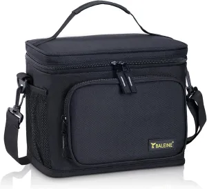 BALEINE Insulated Lunch Bag for Men Women, 22 Can Leakproof Cooler Bag with Adjustable Shoulder Strap for Work Picnic, Lunch Box for Women Men (Large, Black)