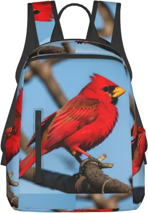 beautiful red Bird print Lightweight Laptop Backpack Travel Daypack Bookbag for Women Men for Travel Work