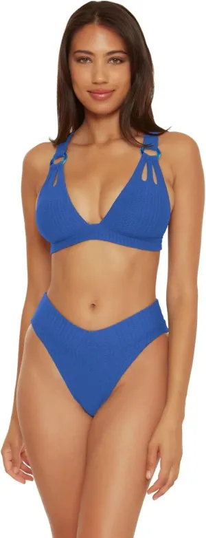 BECCA, Becca by Rebecca Virtue Women's Line N Sand Halter Bikini Top, Adjustable, Swimwear Separates