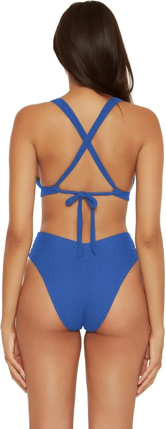 BECCA, Becca by Rebecca Virtue Women's Line N Sand Halter Bikini Top, Adjustable, Swimwear Separates
