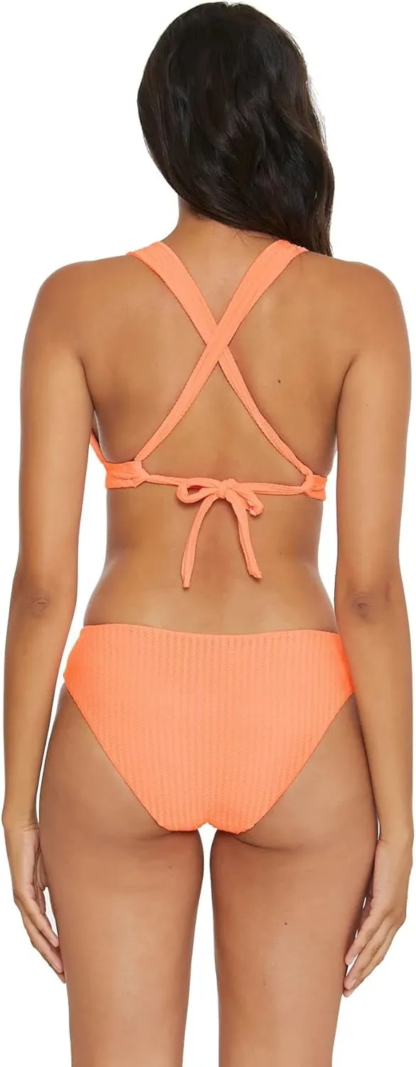 BECCA, Becca by Rebecca Virtue Women's Line N Sand Halter Bikini Top, Adjustable, Swimwear Separates