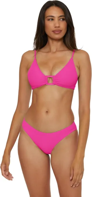 BECCA Women's Standard Modern Edge Bralette Bikini Top, Adjustable, Tie Back, Swimwear Separates
