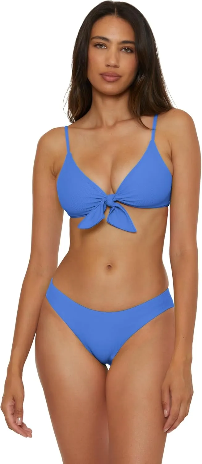 BECCA Women's Standard Modern Edge Bralette Bikini Top, Adjustable, Tie Back, Swimwear Separates