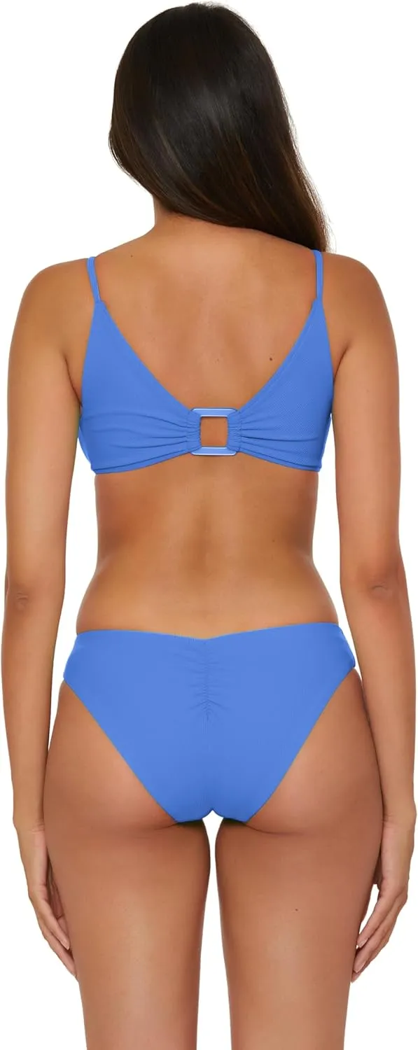 BECCA Women's Standard Modern Edge Bralette Bikini Top, Adjustable, Tie Back, Swimwear Separates