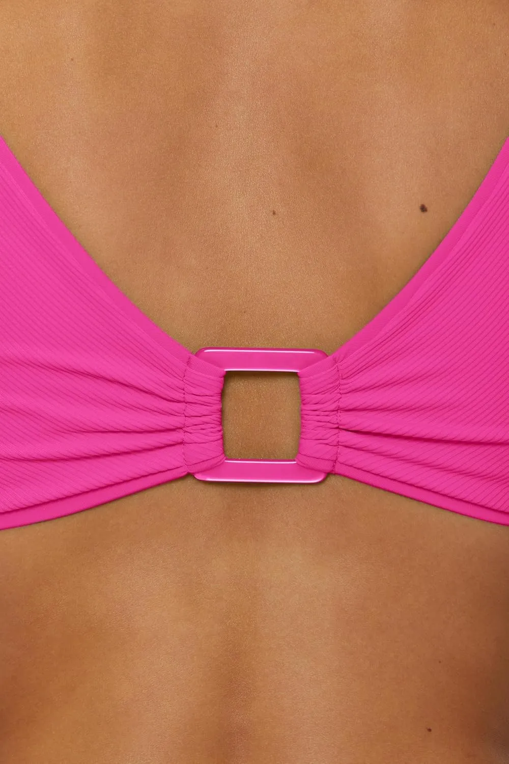 BECCA Women's Standard Modern Edge Bralette Bikini Top, Adjustable, Tie Back, Swimwear Separates