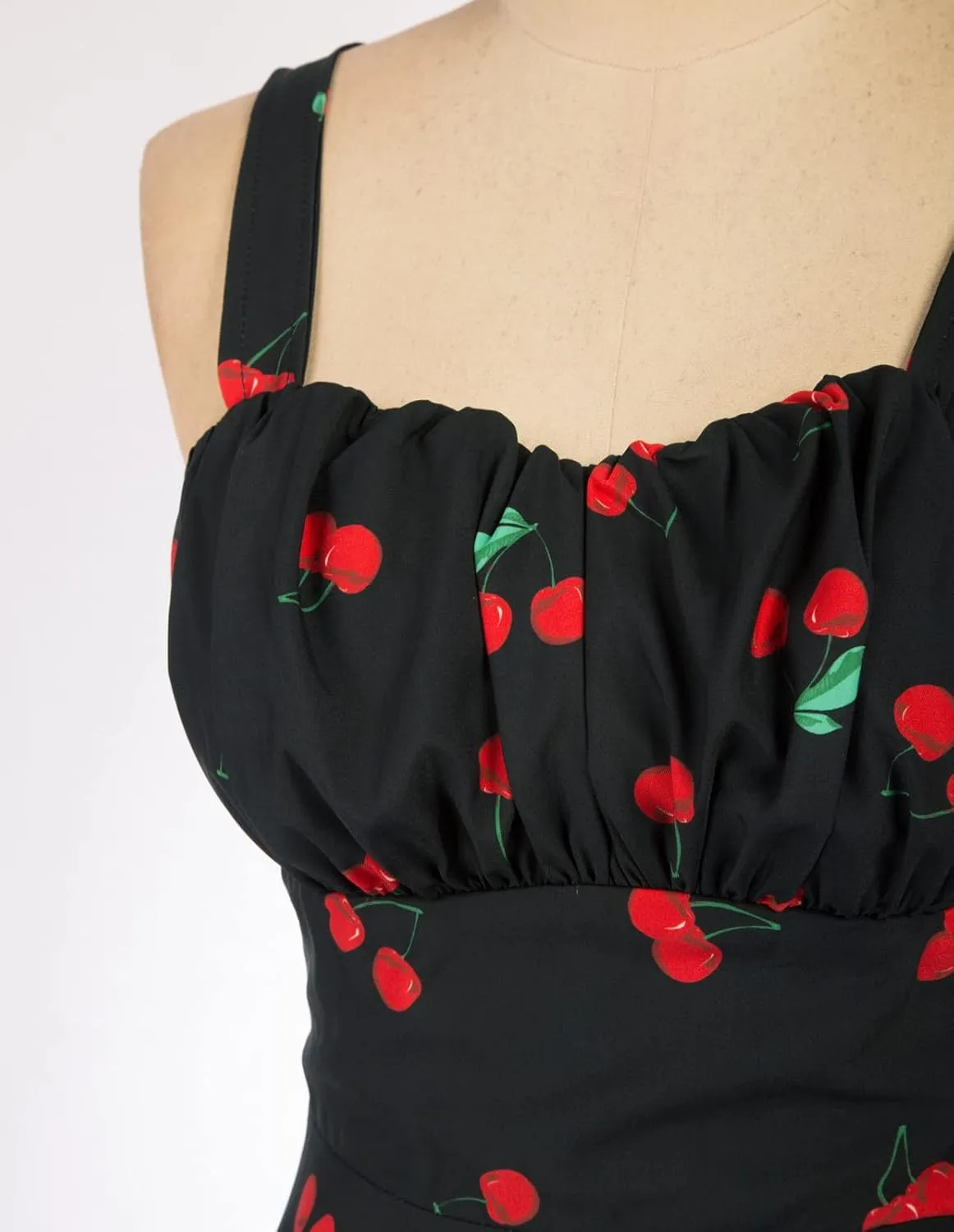 Belle Poque Women's Vintage Sleeveless Solid Floral Ruched Summer Cute A-Line Flowy Swing Midi Dress