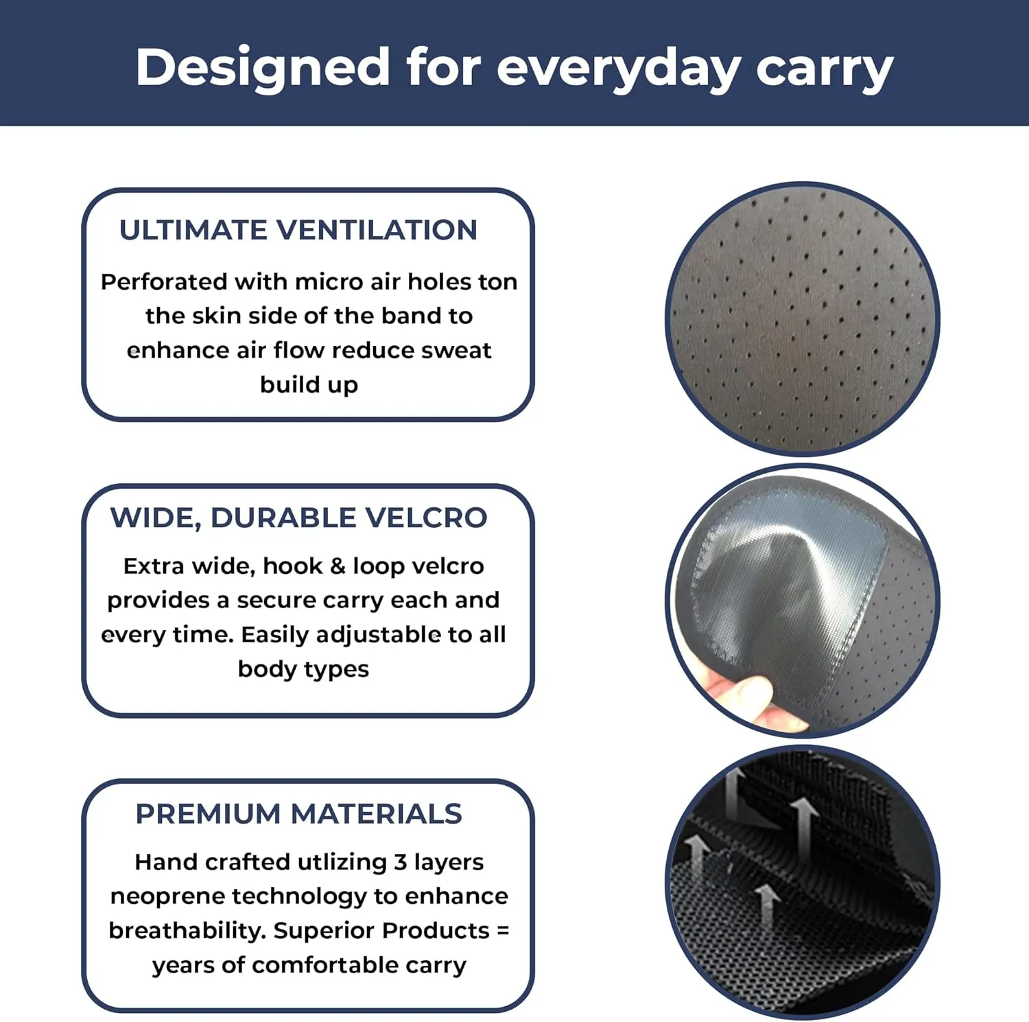 Belly Band Holster for Active Concealed Carry | Universal Design | IWB/OWB Pistol Belt | RFID Blocking Water Proof Zipper Gear Pocket | Spare Mag Pouch | Running, Hiking, Jogging
