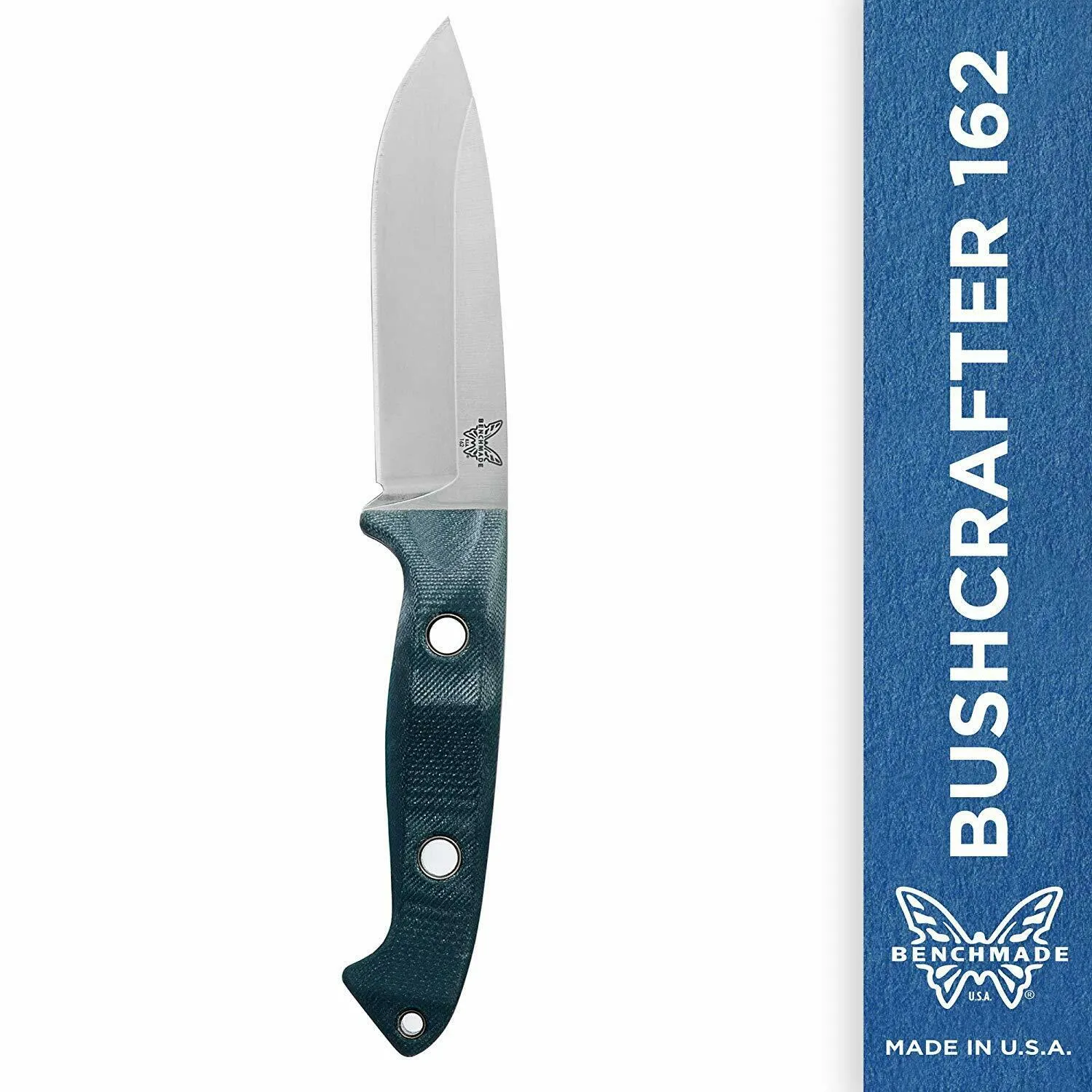 Benchmade Bushcrafter 162 Fixed Outdoor Survival Knife, Green & Red Made in USA