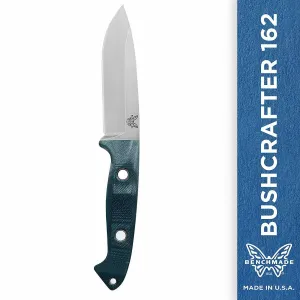Benchmade Bushcrafter 162 Fixed Outdoor Survival Knife, Green & Red Made in USA