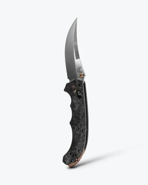 Benchmade - Mini Bedlam 865 Tactical Knife, Scimitar Blade, Carbon Fiber Handle (865-02)
