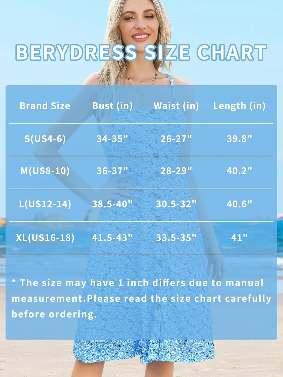 Berydress Women's Casual Beach Summer Dresses 2025 Solid Cotton Flattering A-Line Spaghetti Strap Button Down Midi Sundress