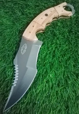 Best.Buy.Damascus1 Beautiful Olive 9.5'' Fixed Blade Handmade Stainless Steel Hunting Knife