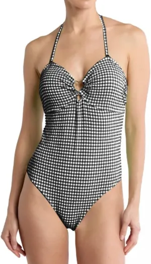 Betsey Johnson Womens Heart Cutout Bandeau One-Piece Swimsuit