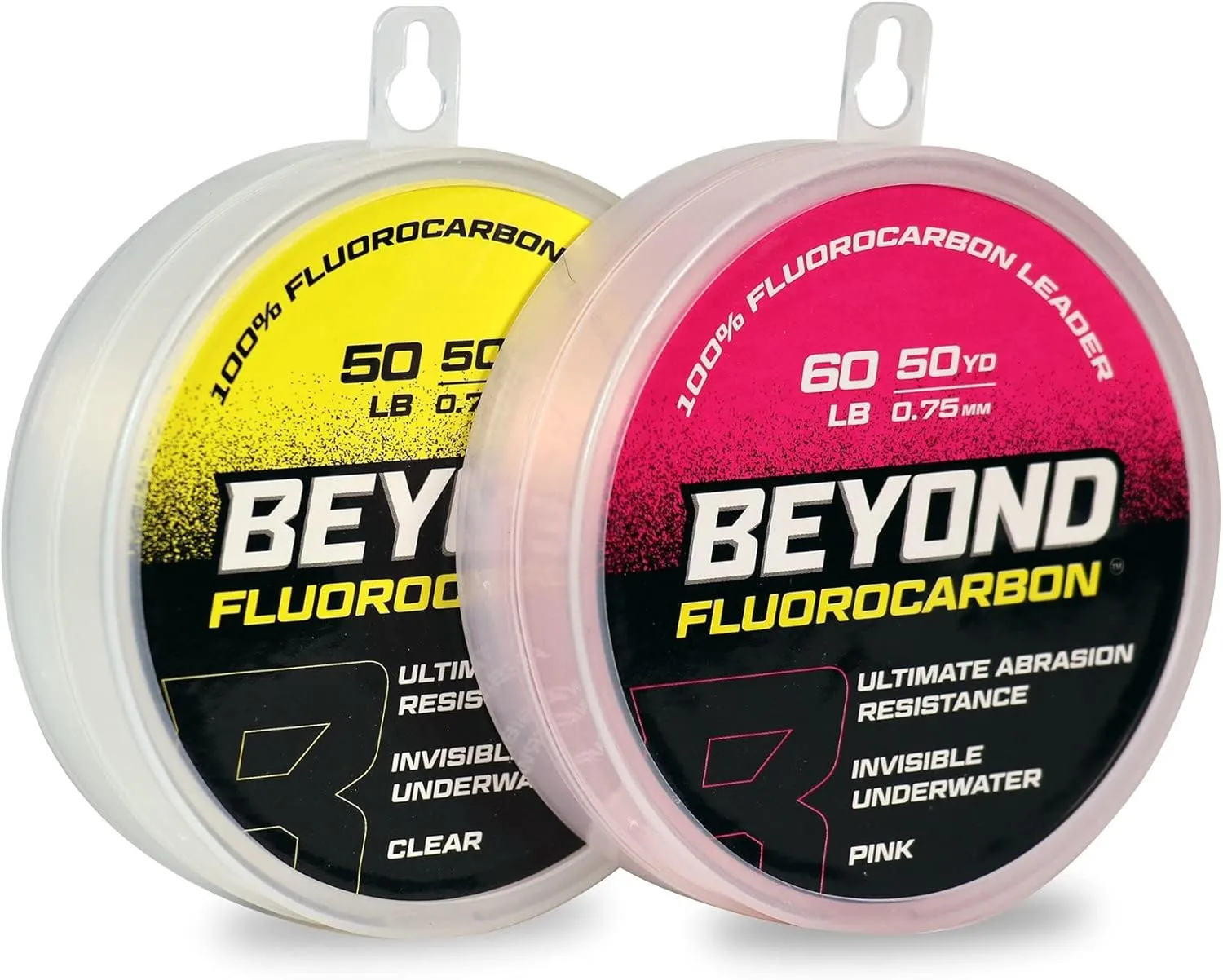 Beyond Fluorocarbon Leader Fishing Line - 100% Pure Fluorocarbon Leader Material - Highly Abrasion Reistant - Invisible Underwater- Shock Resistant - Incredible Knot Strength 50 Yard Spool