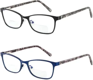 Bifocal Reading Glasses Women Blue Light Computer Reader Fashion Clear Top Cateye Ladies Designer Stylish Eyeglasses