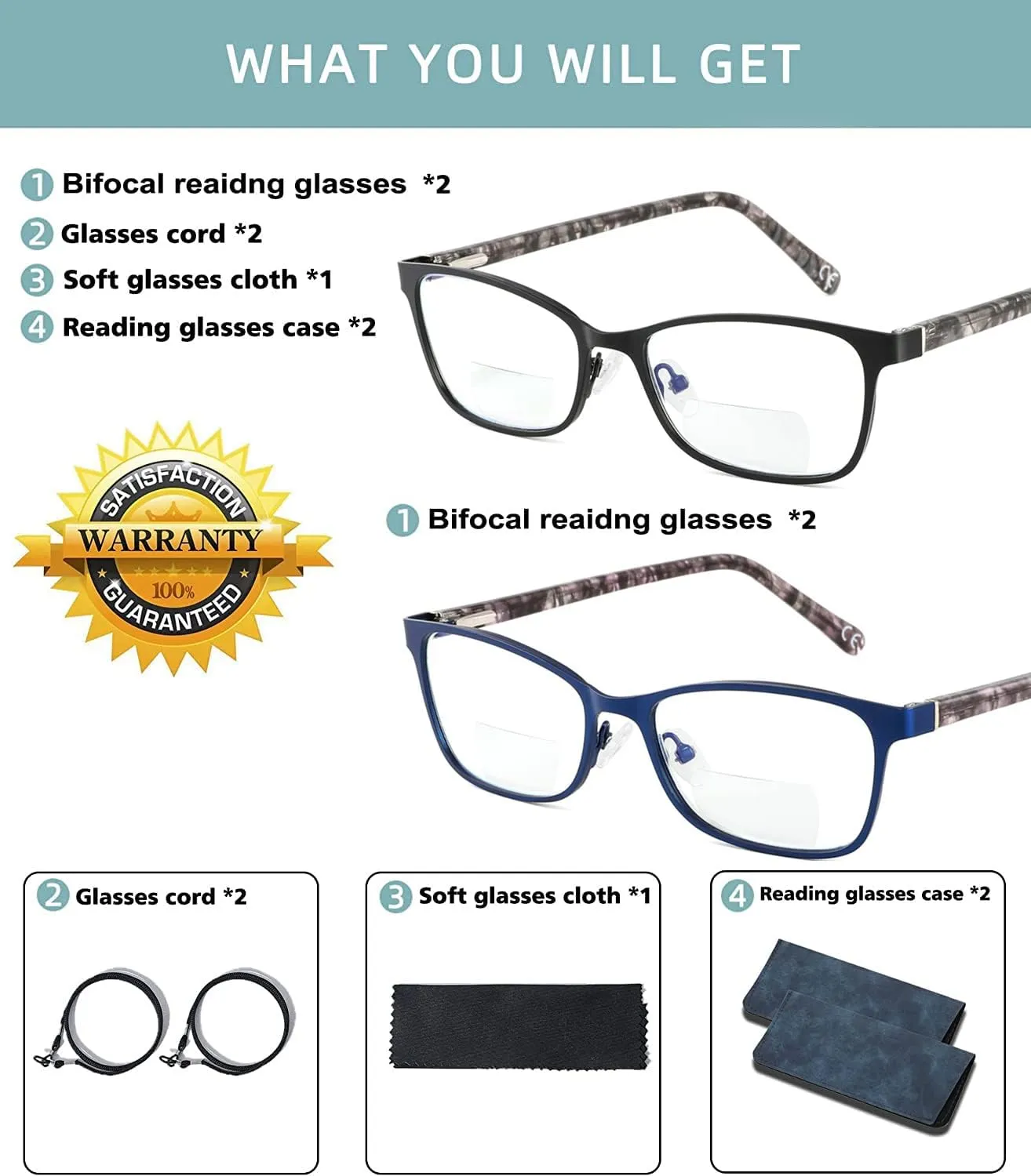 Bifocal Reading Glasses Women Blue Light Computer Reader Fashion Clear Top Cateye Ladies Designer Stylish Eyeglasses