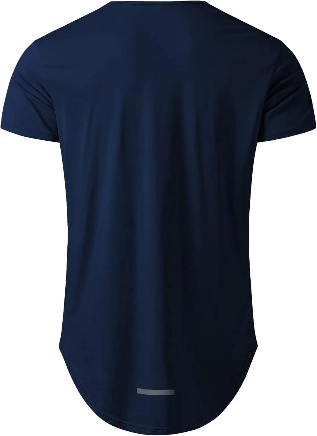 Big and Tall Mens Tshirts Longline Extra Long Shirts Hipster Reflective Line Scallop Tees Shirts Tops