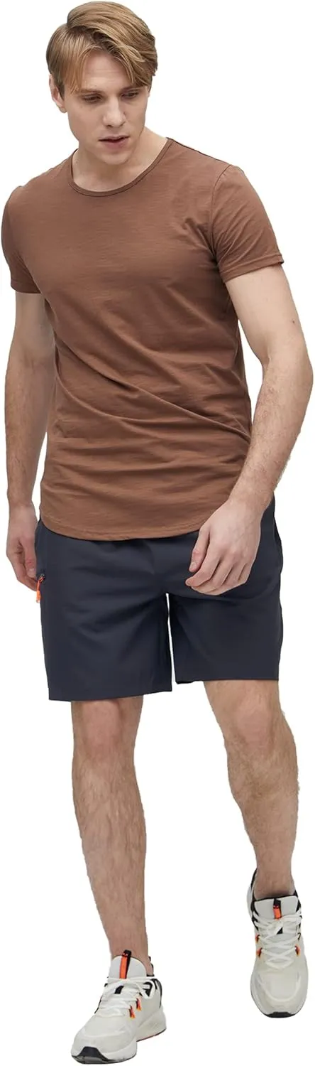 Big and Tall Mens Tshirts Longline Extra Long Shirts Hipster Reflective Line Scallop Tees Shirts Tops