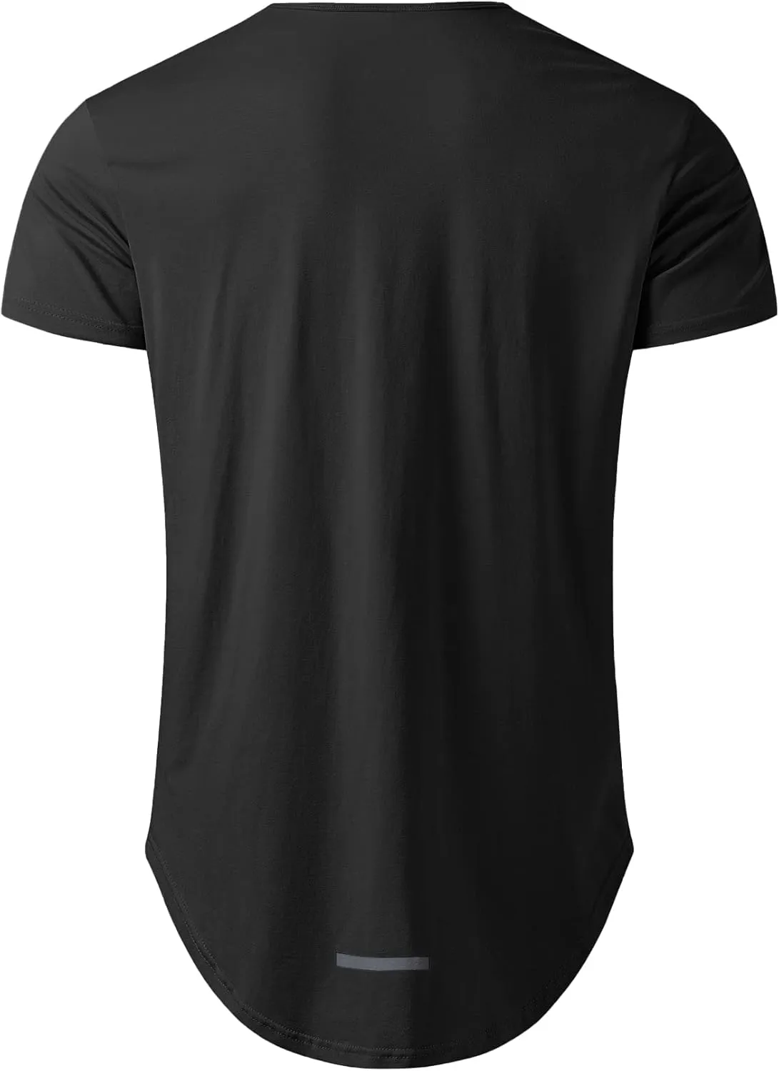 Big and Tall Mens Tshirts Longline Extra Long Shirts Hipster Reflective Line Scallop Tees Shirts Tops
