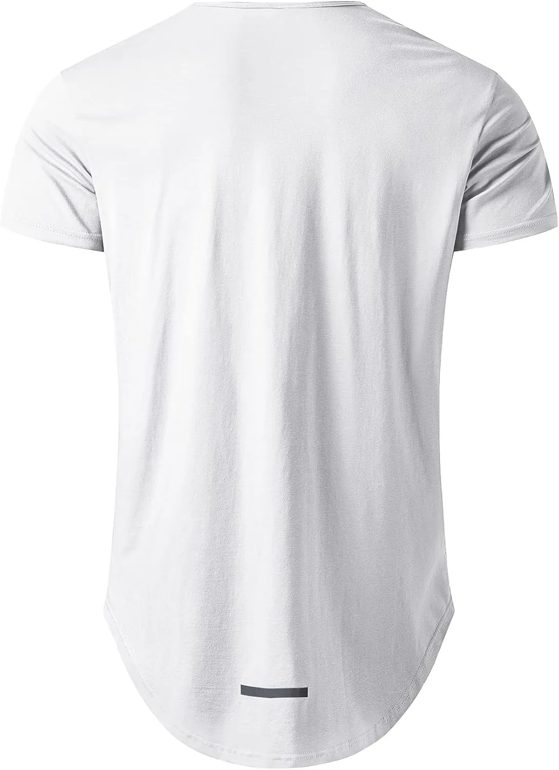 Big and Tall Mens Tshirts Longline Extra Long Shirts Hipster Reflective Line Scallop Tees Shirts Tops