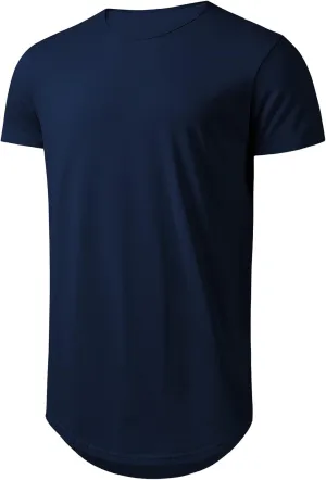 Big and Tall Mens Tshirts Longline Extra Long Shirts Hipster Reflective Line Scallop Tees Shirts Tops