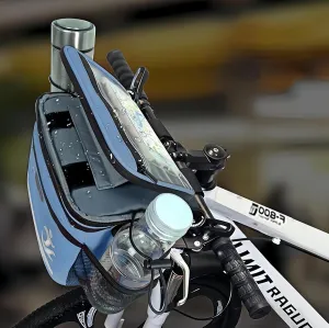 Bike Handlebar Bag with Touch Screen Phone Holder, Waterproof Front Basket, Insulated Cooler Lunch Bag