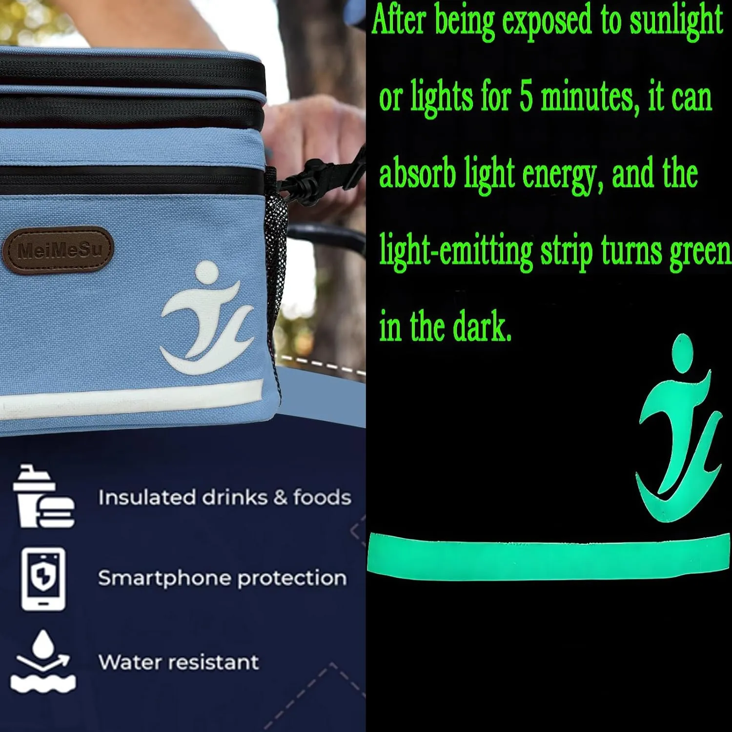 Bike Handlebar Bag with Touch Screen Phone Holder, Waterproof Front Basket, Insulated Cooler Lunch Bag