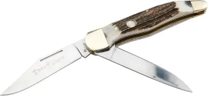 Böker Folding Hunter 4.5 Inch Pocket Knife, Genuine Stag, Traditional Series 2.0, Made in Germany