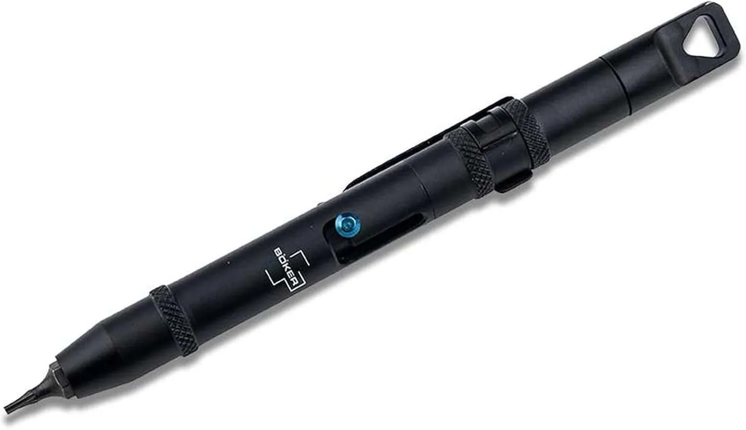 BÖKER PLUS® Tool Pen - Knife bit holder with Torx T6, T8, T9 & T10 double-sided - Aluminum precision mechanic screwdriver set for assembly - Knife pocket tool with clip - Tactical bit pen black