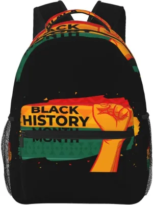 Black History Month Hand Symbol 11 Backpack Lightweight Laptop Backpack Casual Daypack Travel Double Shoulder Bag For Women Men