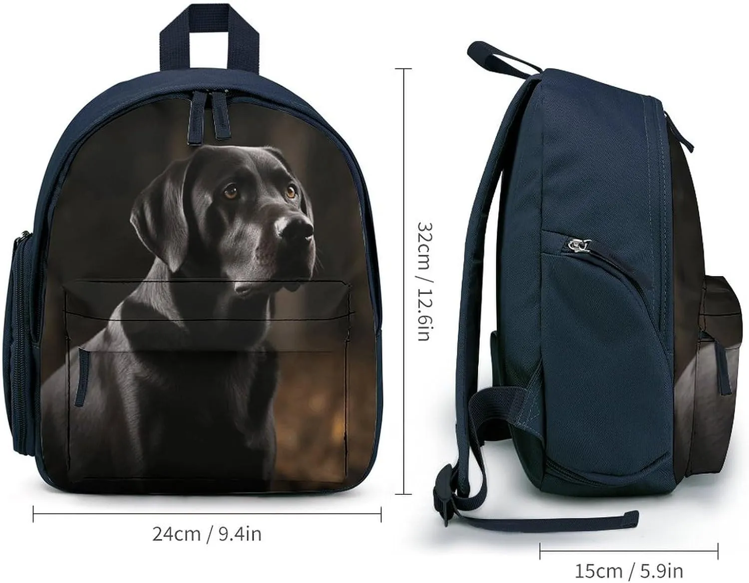 Black Labrador Travel Backpack Casual Bag Lightweight Hiking Backpacks for Business, Travelling, Hiking