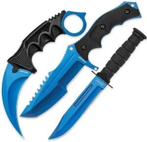 BLACK LEGION Atomic Blue Triple Set - Karambit/Huntsman/Military Knives