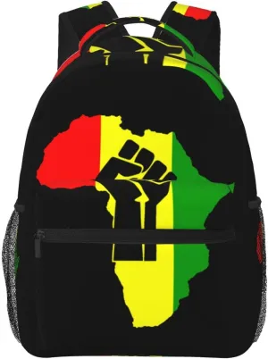 Black Power Hand Symbol Backpack Lightweight Laptop Backpack Casual Daypack Travel Double Shoulder Bag For Women Men